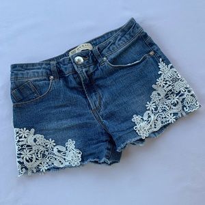 Guess- Kids Size 12 Lace Jean Shorts